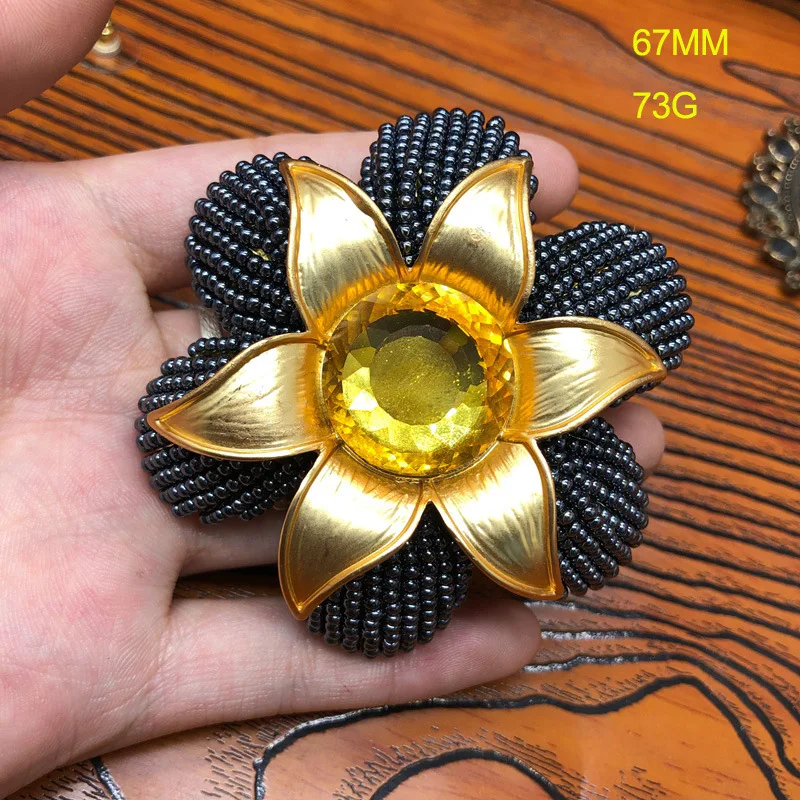 Artistic retro fresh big flower brooch creative elegant  bijoux femmes brooch trendy coat