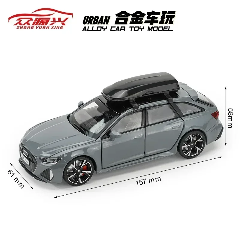 1:32 Audi RS6 Hoge Simulatie Diecast Metaallegering Model auto Geluid Licht Trek Collectie Favoriete Festival Geschenken