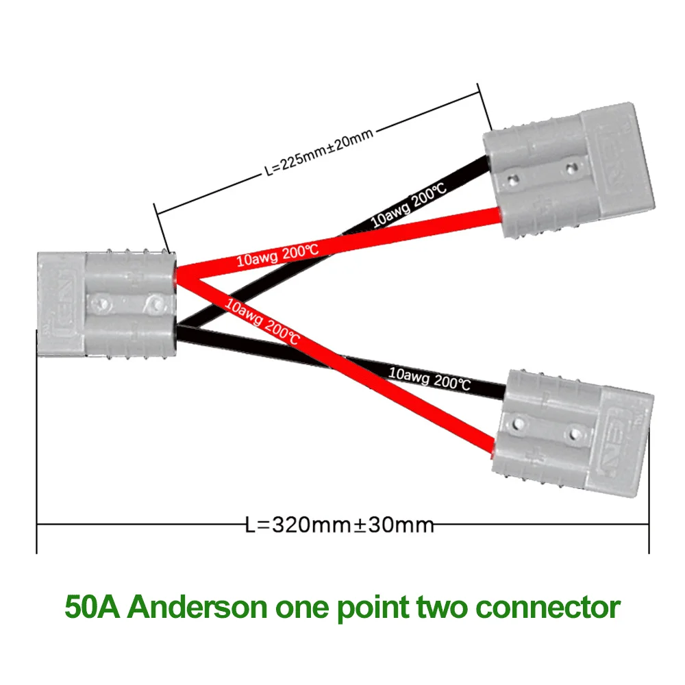 1 zu 2 Splitter Anderson Kupfer Stecker Solar Batterie Harness 10AWG 50A Ladekabel Quick Connect Trennen Großen Strom
