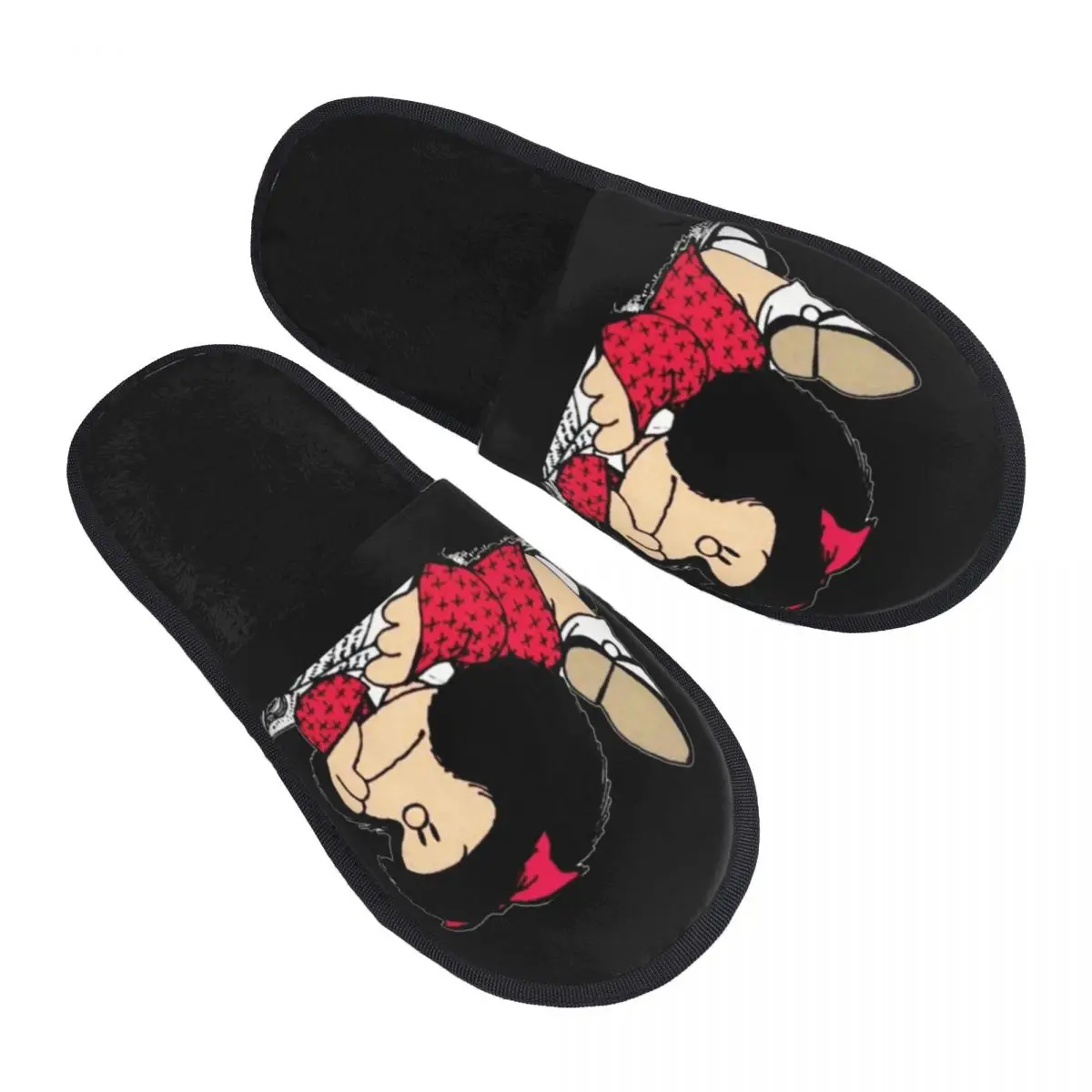 

Cute Mafalda House Slippers Women Cozy Memory Foam Argentine Cartoon Quino Comic Slip On Bedroom Slipper Shoes