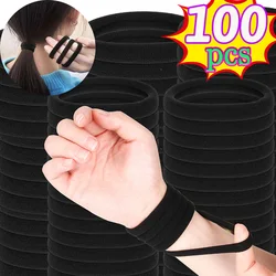 4cm/5cm New Simple Black Basic Hair Rubber Band High Elastic Hair Bands Rope Seamless Hair Ties Woman Ponytail Holder Headband