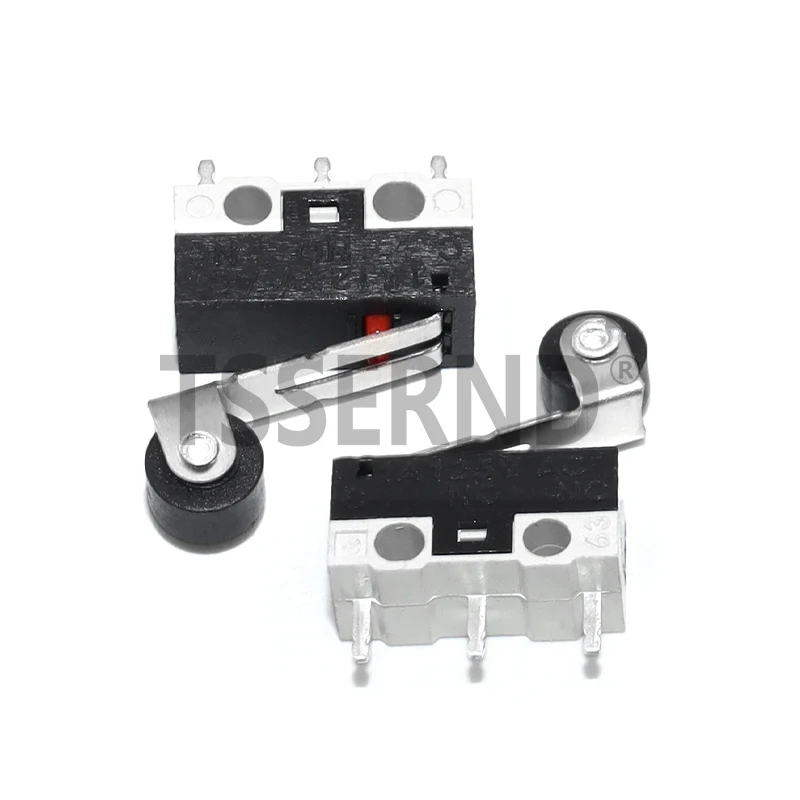 10PCS Micro Limit Switch Momentary Push Button Switch 1A 125V AC Mouse Switch 3Pins Long Handle Roller Lever Arm SPDT 12X6X6MM