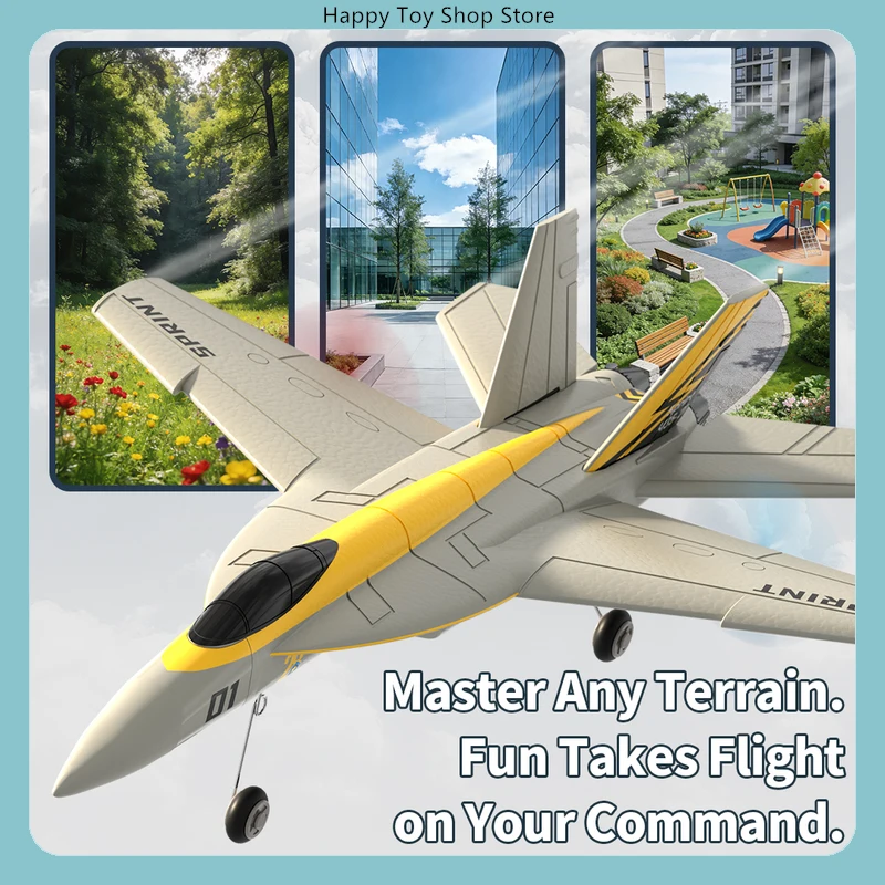 HW41 2CH RC Fighter Jet Fixed-Wing EPP Foam Glider Hornet-Style Airplane with LED Lights 2.4G RTF