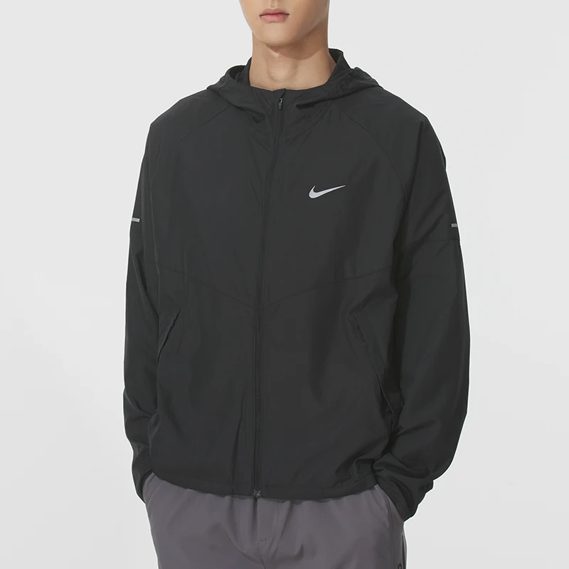 نايك الرجال سترة مريحة للتنفس لباس غير رسمي المنسوجة مقنعين ملابس رياضية في الهواء الطلق السفر اللياقة البدنية سترة Dd4747-010