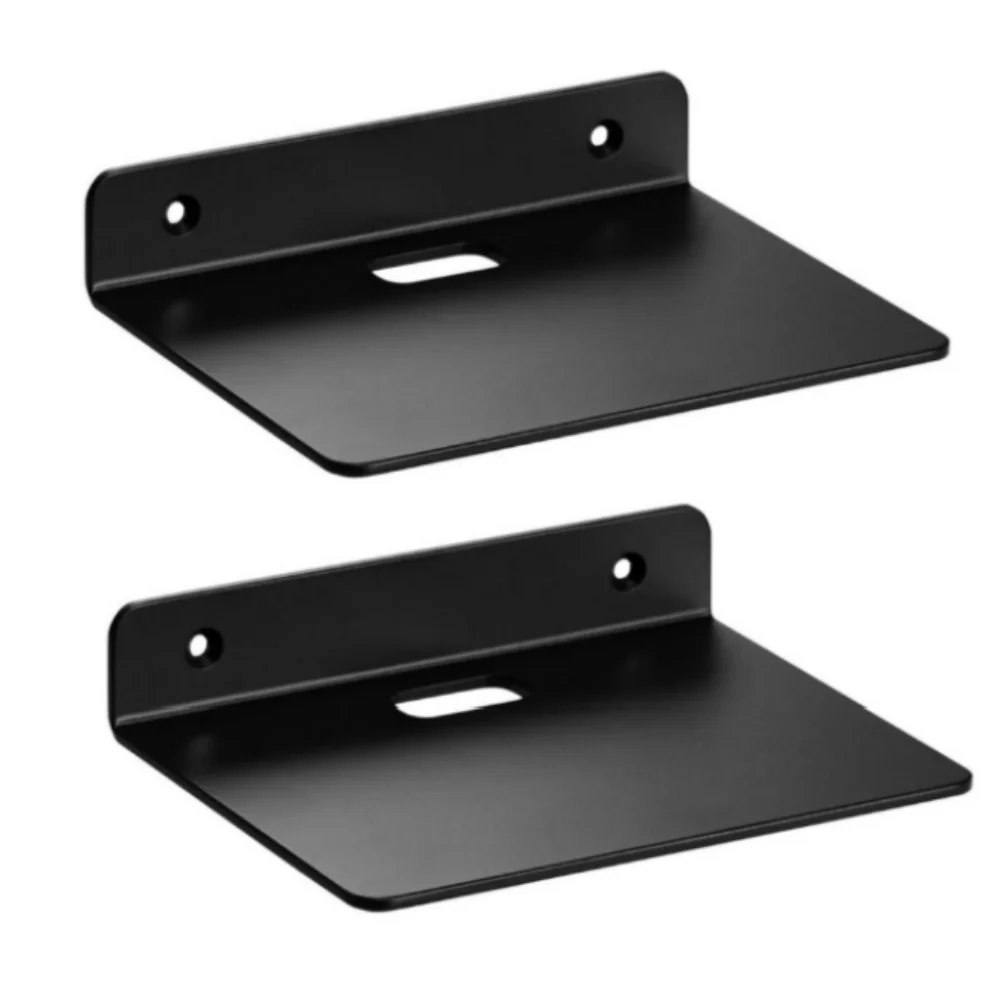 Black Acrylic/ Floating Wall Shelf For Plants Speakers Camera Sturdy Clear Display Bracket Modern Home Office Decor Storage Rack