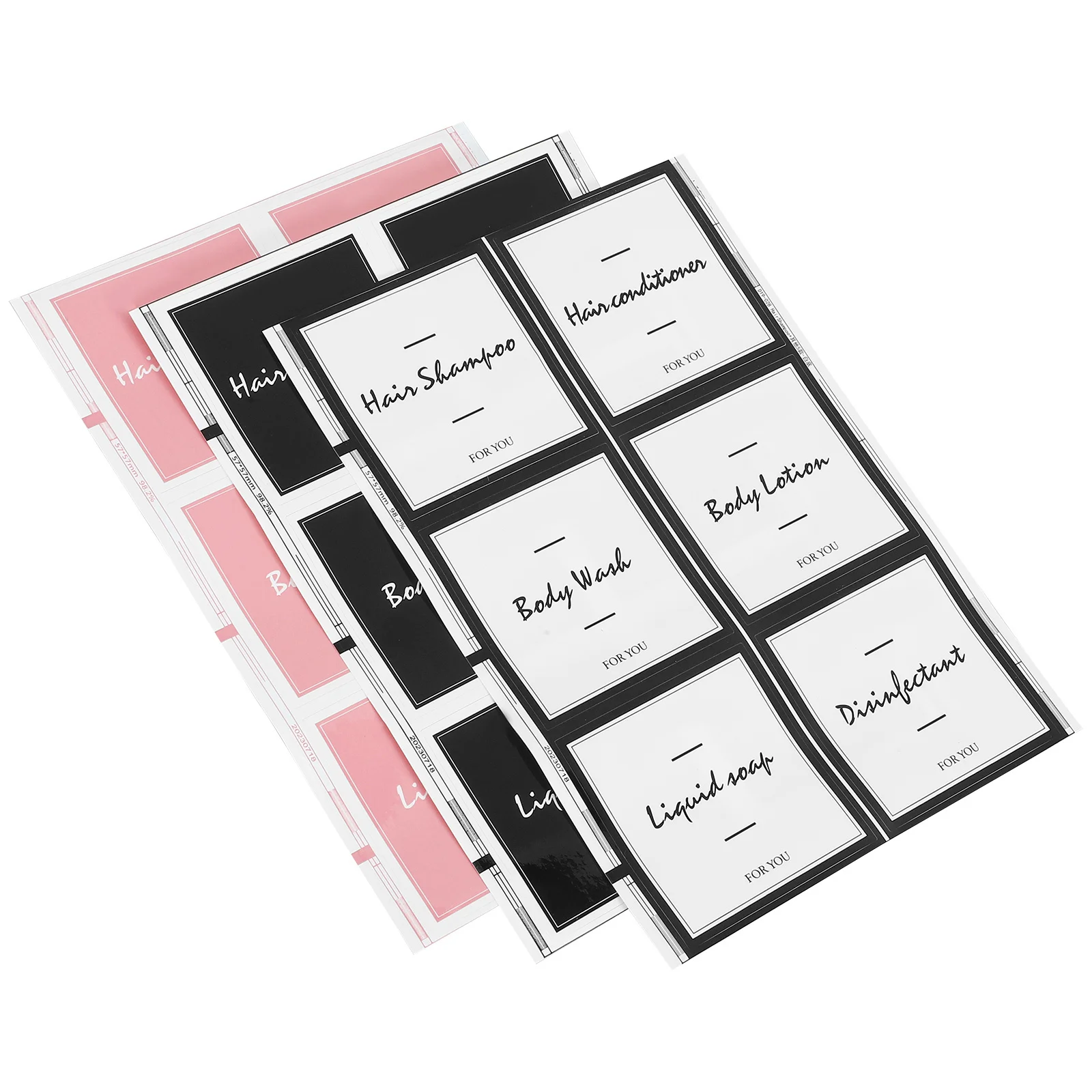 

3 Sheets Waterproof Shampoo Bottle Stickers Self-Adhesive Bathroom Dispenser Label Stickers Tidy Up Shampoo Labels