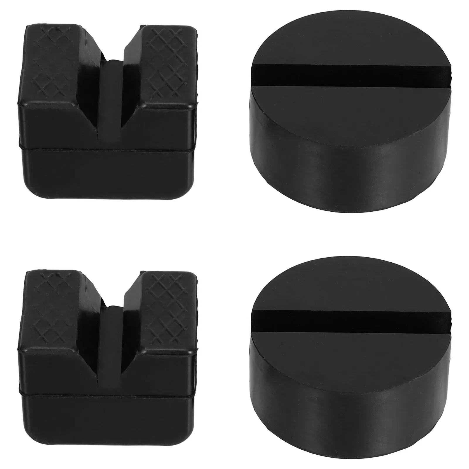 

4pcs Jack Pads Universal Rubber Adapter for Trolley Jack Stand Frame Rail Protector Slotted Design Enhanced Stability Vehicle