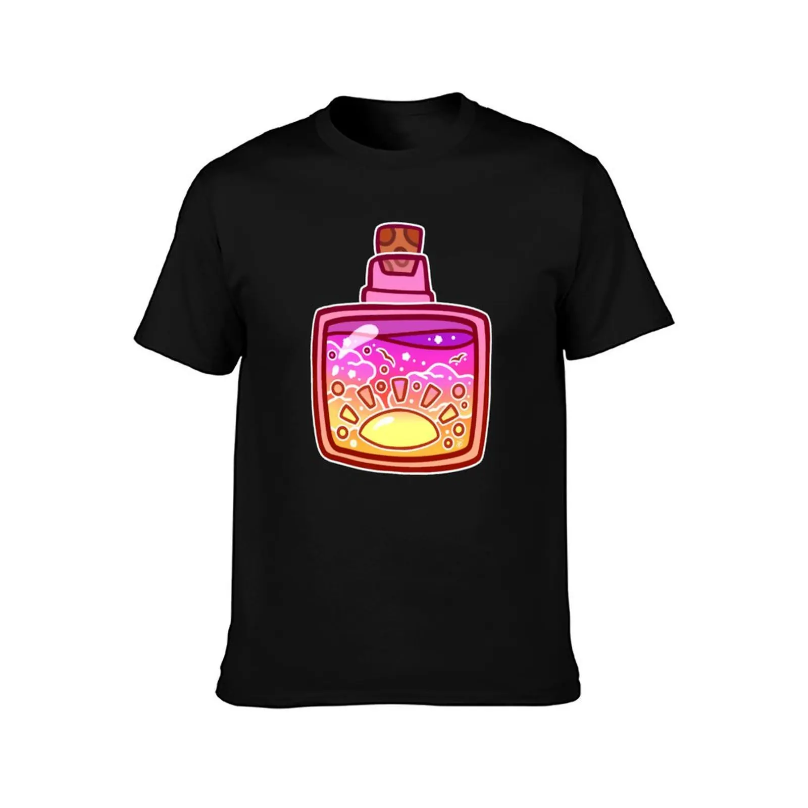 Sunset Potion Bottle T-Shirt Big and Tall Crew Neck Tee