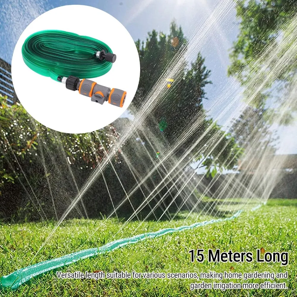 Flexible Garden Watering Hose 15 M With Dual Quick Connect Garden Hose with Connector PVC Quick Connect Garden Hose