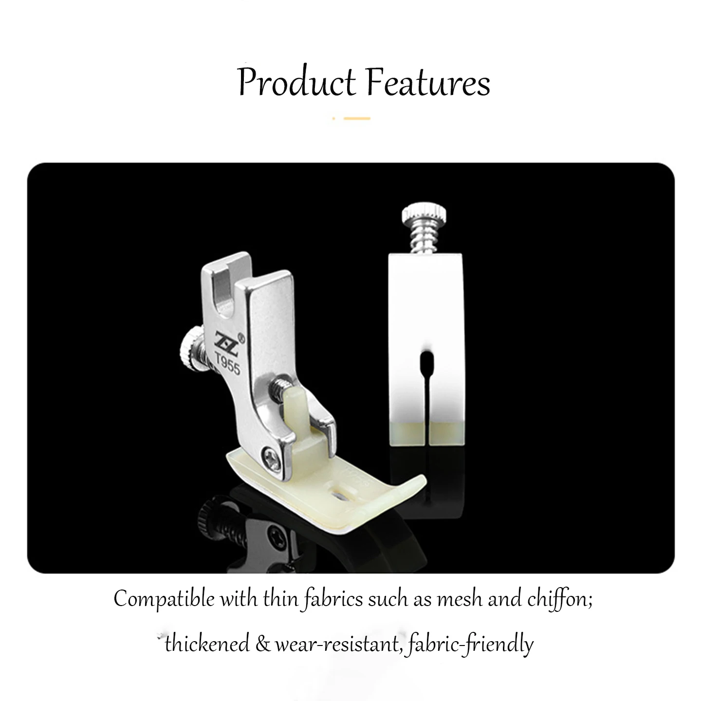 Stainless Steel Screw Controllable Density Gathering Foot, Wear Resistant Teflon Bottom Industrial Sewing Shirring Presser Foot,
