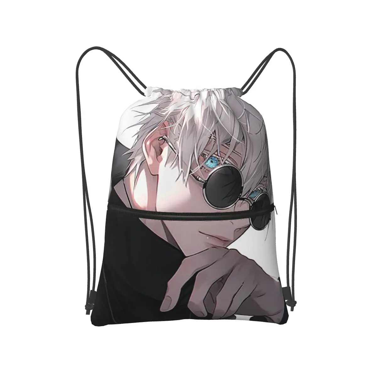 Satoru Gojo Anime Jujutsu Kaisen Backpacks Portable Drawstring Bundle Pocket Storage Bag Book Bags for Travel School