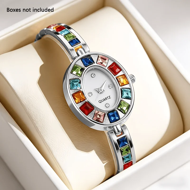 1PC Fashion Luxury Women's Watch Color Strap Women's Bracelet Watch Women's Clock