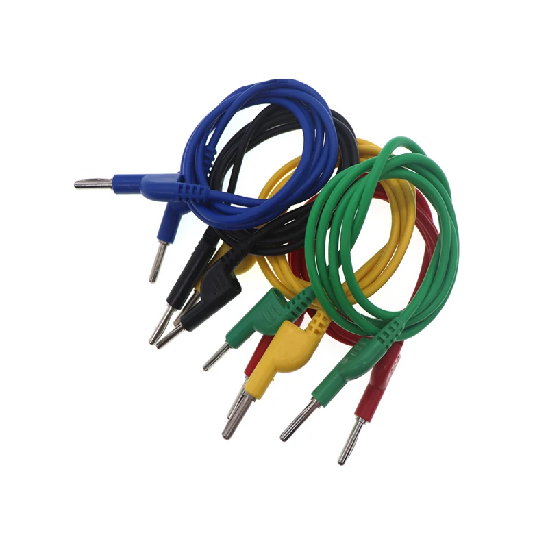 4mm Stackable Banana Plug to Alligator Clip Crocodile Clamp Multimeter Test Leads Soft PVC Cable 1M