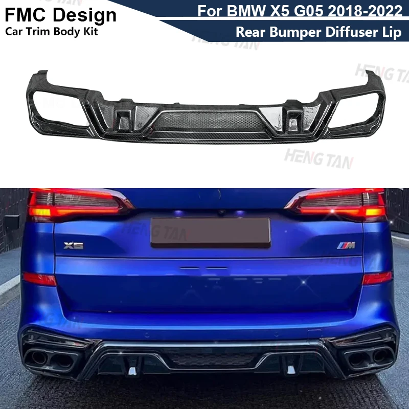 Carbon Fiber Car Rear Bumper Lip Diffuser Spoiler Parts L Style For BMW X5 G05 2018-2022 Upgrade Body kit Car Accessories