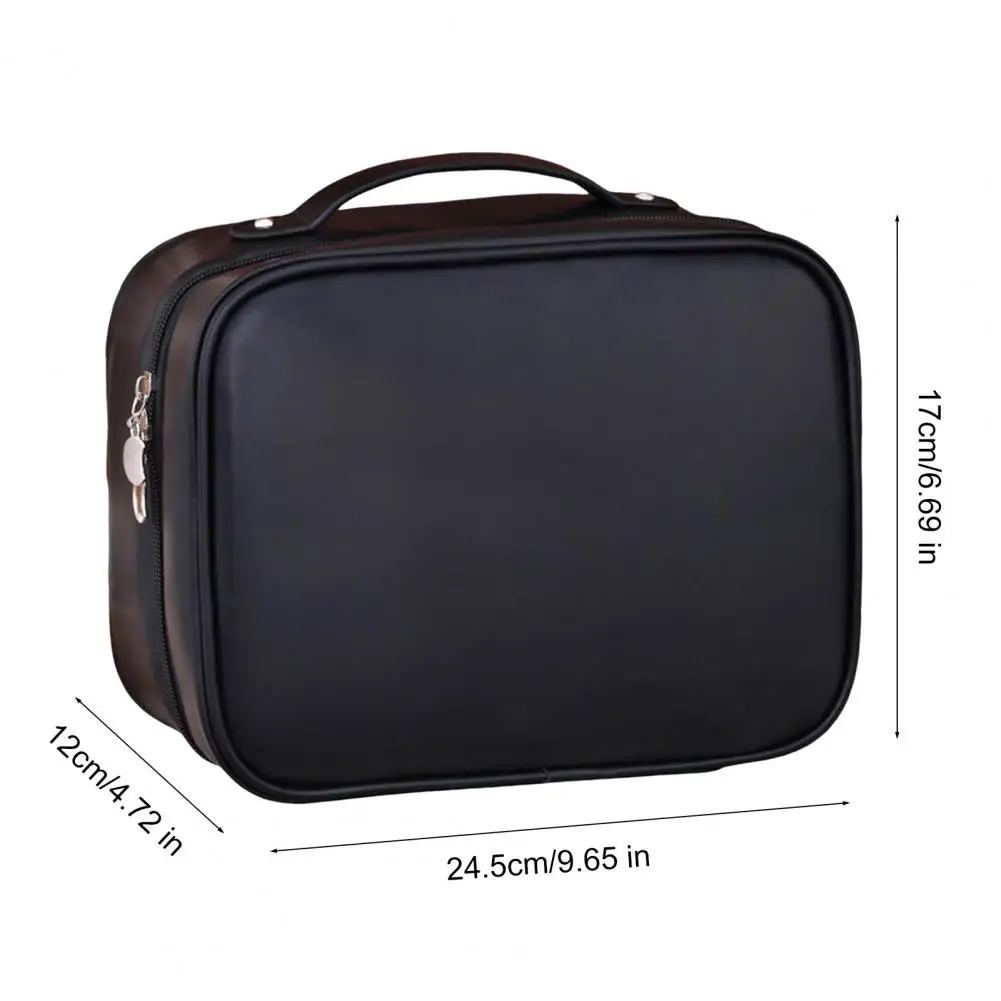 Cosmetic Bag Faux Leather Flat Design Travel Makeup Bag Travel Makeup Bag Waterproof Capacity Cosmetic Organizer for Women