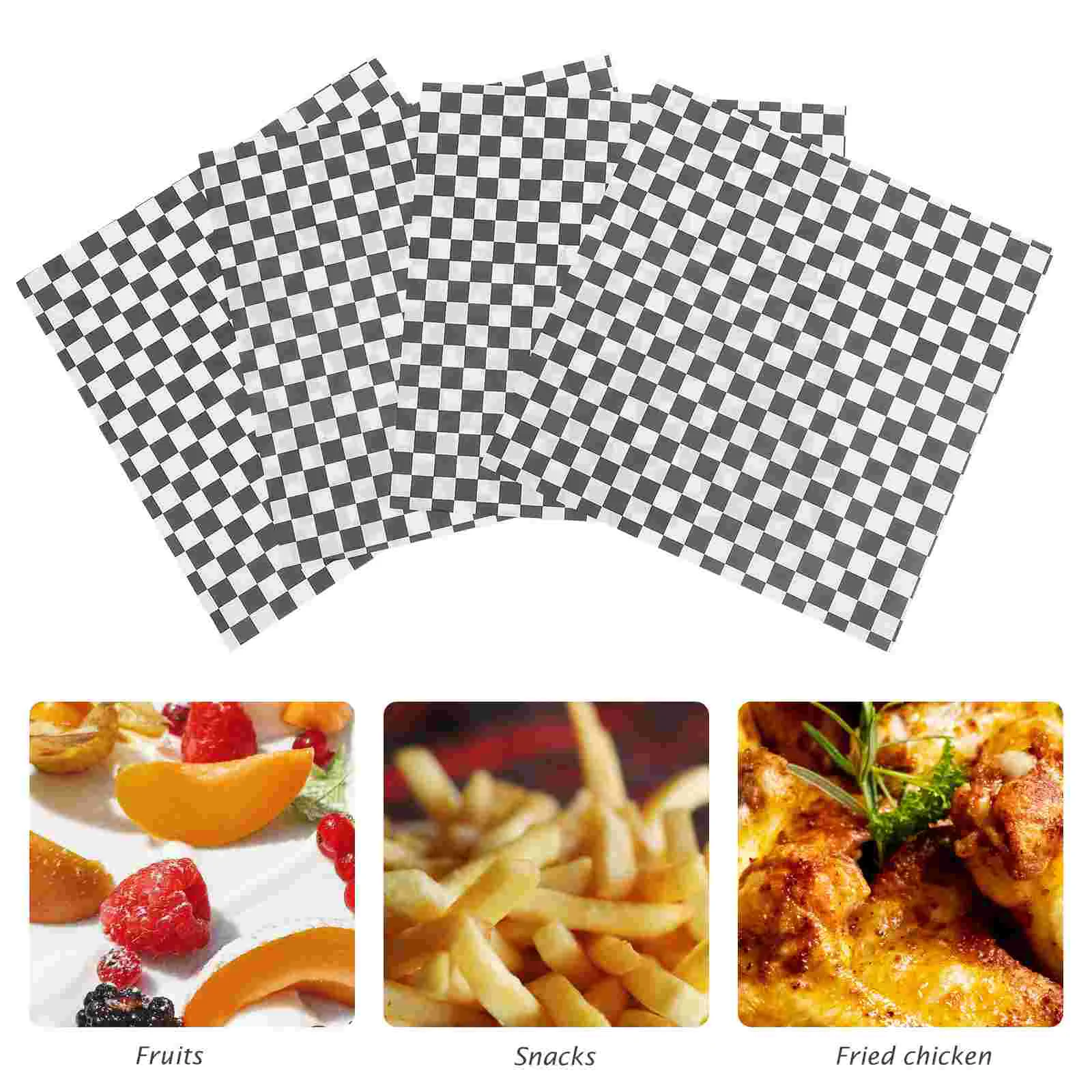 50 Sheets Sandwich Checkerboard Wrapping Paper Rice Ball Bento Baking Bread Mat Grease-proof Trays Bakery Cheese