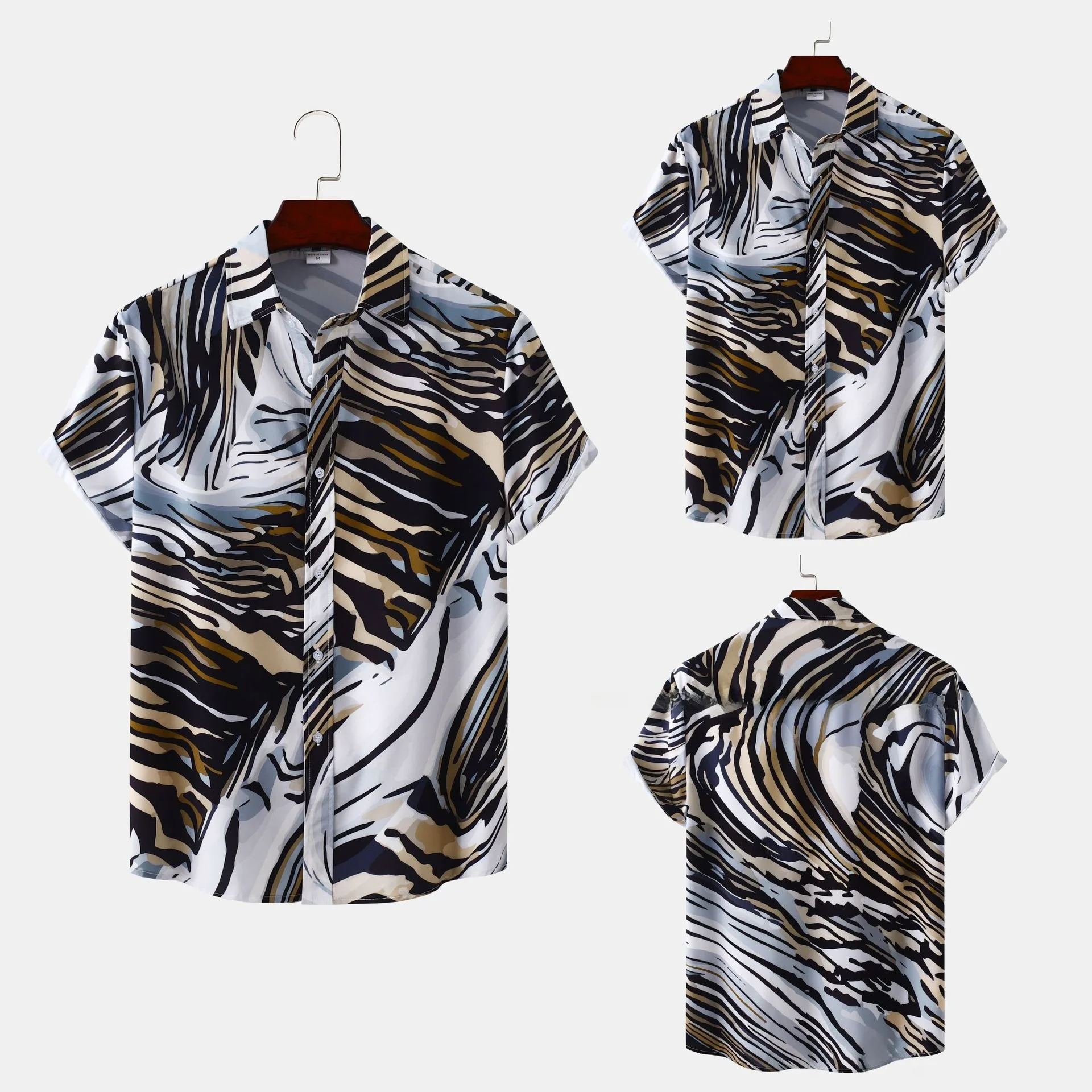 

Мужская гавайская рубашка 2025: летняя, повседневная, свободного кроя, с отложным воротником, цветочный принт, тонкий материал, удобная летняя одежда