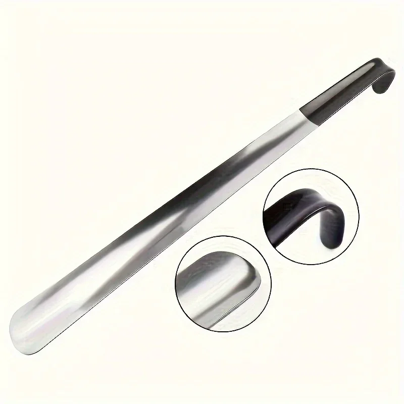 

[Stainless Steel Shoehorn] Long Handle Ergonomic Stainless Steel Shoehorn | 16.5"/42cm | Easy-Grip Metal Shoe Horn for Seniors