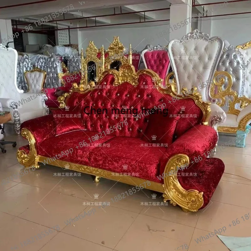 

European neoclassical gold foil sofa combination villa high-end large apartment French combination sofa