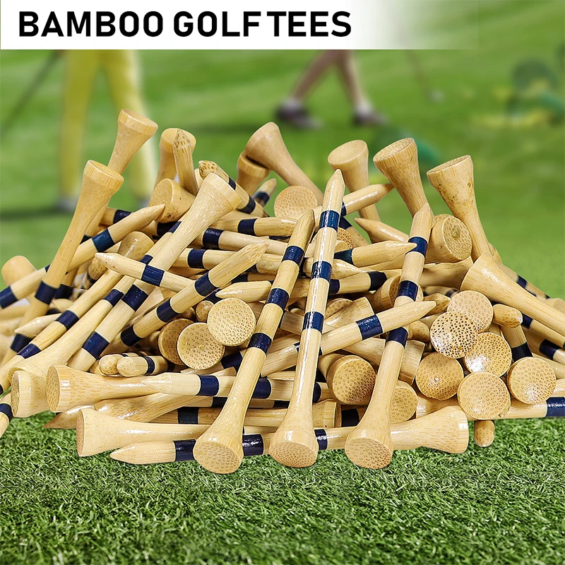 150 Tee golfowe Tee bambusowe uchwyt na piłki golfowe 2 dostępne rozmiary mocniejszy niż Tee drewniane 38mm 83mm