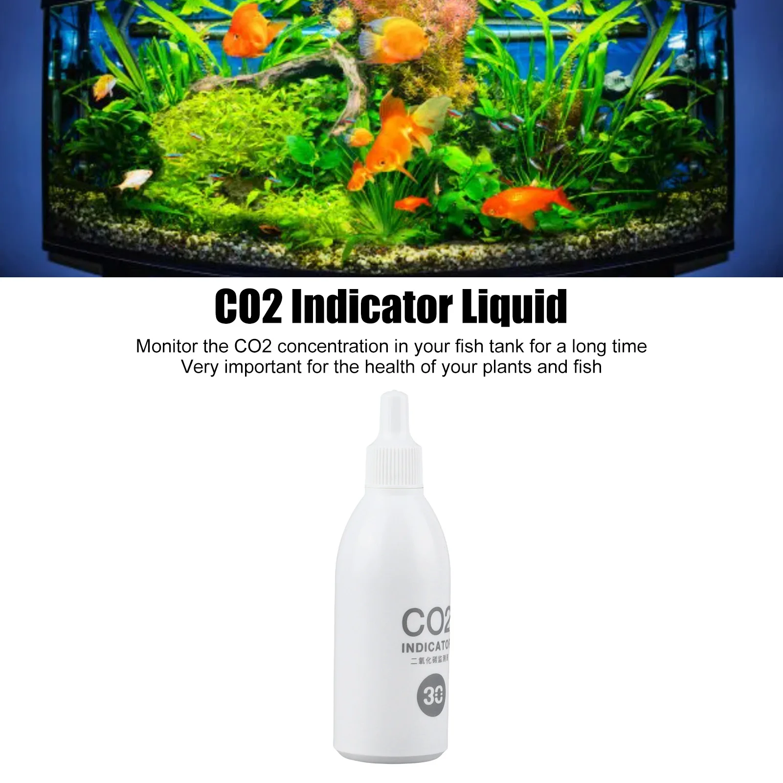 CO2 Indicator Solution Aquarium CO2 Indicator Solution Long Term Monitoring Fish Liquid Test for Aquarium Fish