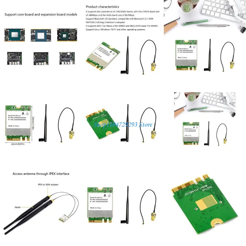 

Беспроводная сетевая карта Y2GD 2,4G/5 ГГц, карта Wi-Fi 5, 1200 Мбит/с и BT5.0 для геймеров