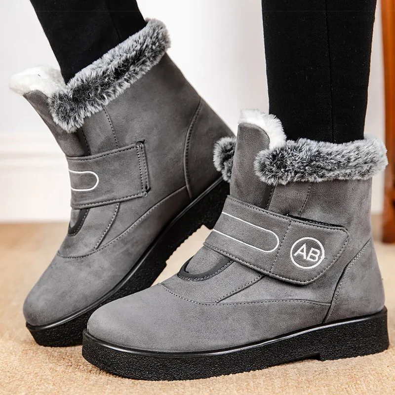 Damen stiefel super warme Stiefeletten für Damen Pelz schuhe Winters chuhe Damen Schneeschuhe für Winter Low Heels Schuhe Botas Mujer