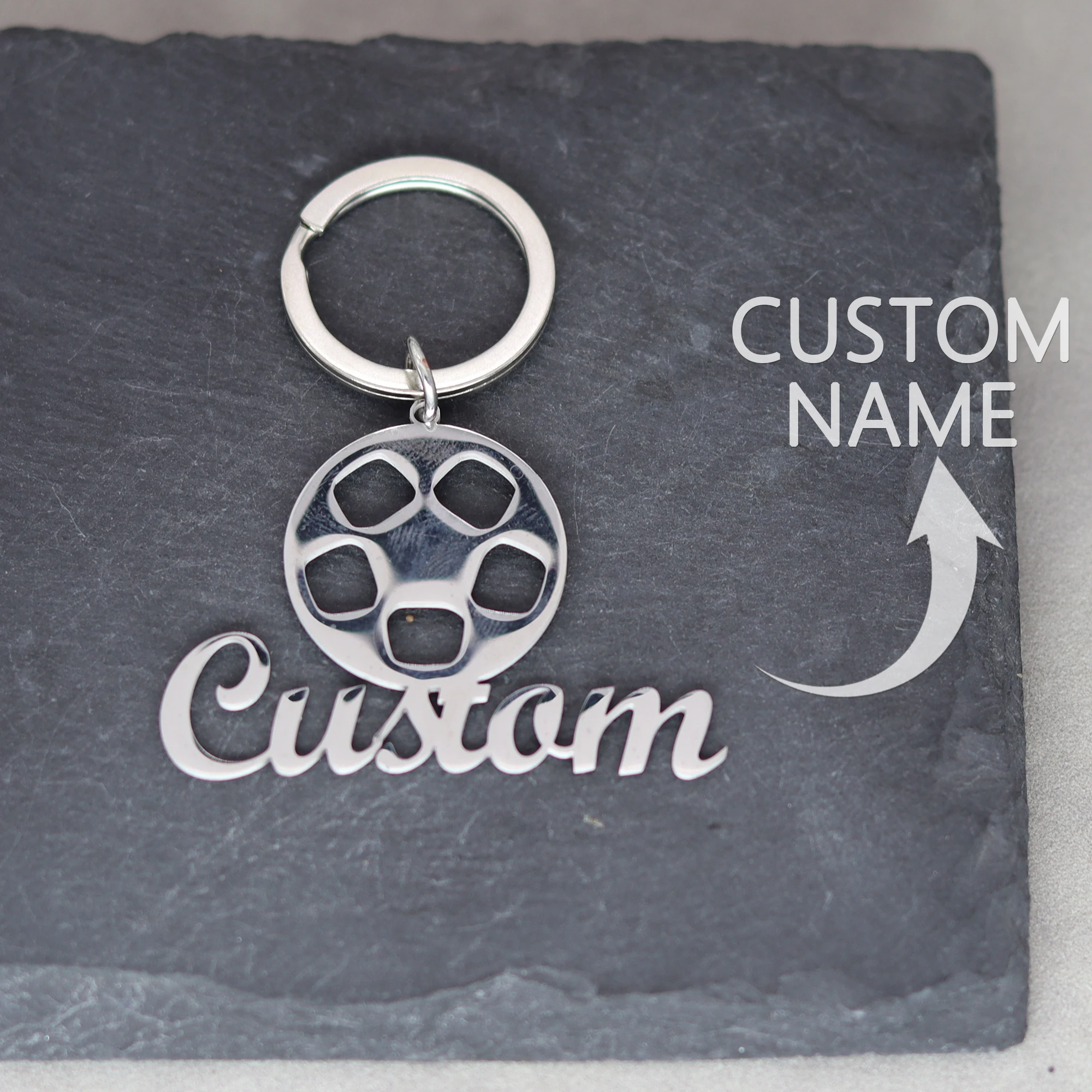 Custom Stainless Steel Soccer Football Designs Keychain Personalized With Name Perfect Graduation Gift for Sports