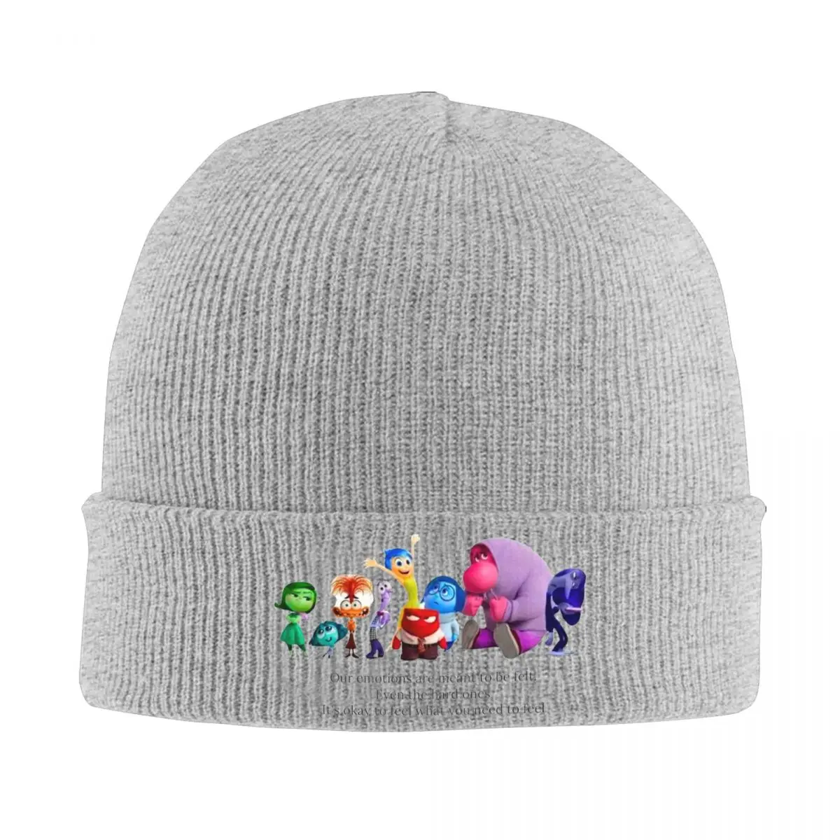 Inside Out Emotions Anxiety Anger Knitted Hat Women's Men's Beanies Autumn Winter Hats Cartoon Warm Caps