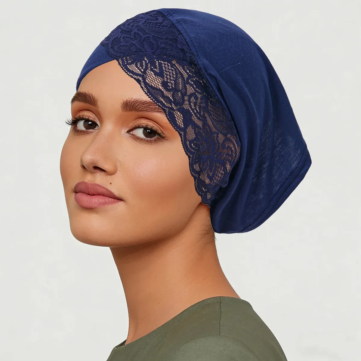 

7PCS/Set Jersey Lace Underscarf Muslim Inner Hijab Hat Women Tube Turban Cap Undercap Beanies Bonnet Headscarf Hair Loss Wraps