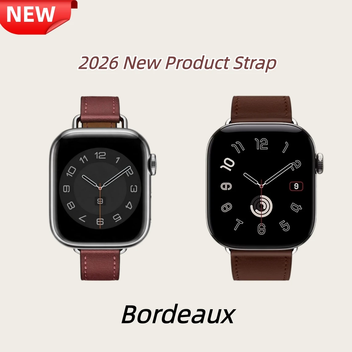 2026 New Bordeaux Single Tour for Apple Watch Series12 11 10 Ultra 4 3 SE 3 2  49mm 46mm 42mm iDuo Case Folio with Kickstand