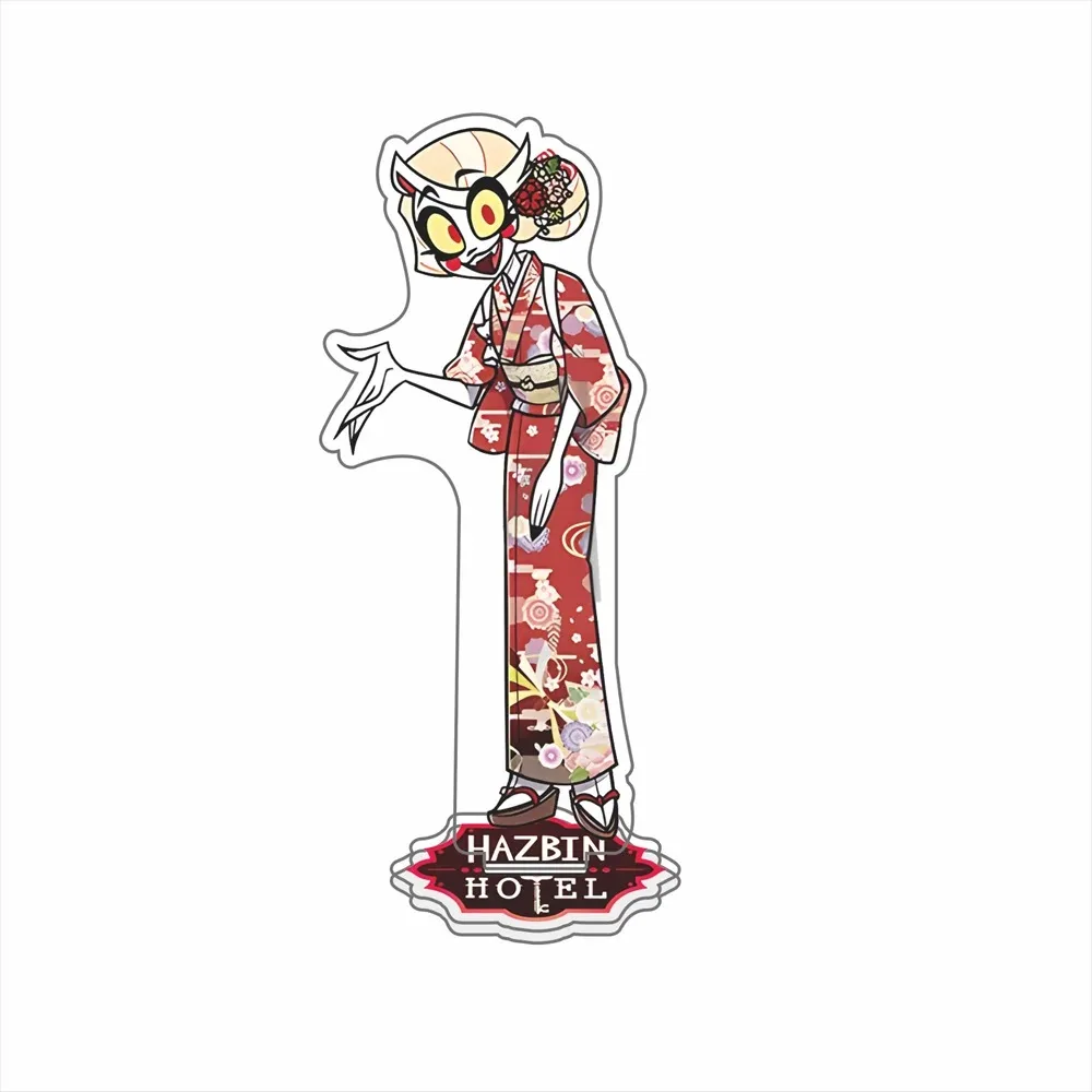 Anime Hazbin Hotel Vox Husk Valentino Vaggie Velvet 15CM Custom Anime Peripherals Acrylic Stand Desktop Ornament Festival Gift