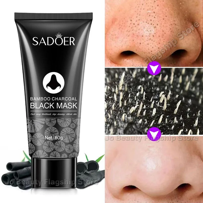 Mascarilla eliminadora de espinillas, carbón de bambú, reduce los poros, acné, crema para eliminar la cabeza negra, limpieza de la nariz, mascarillas exfoliantes negras, cuidado de la piel