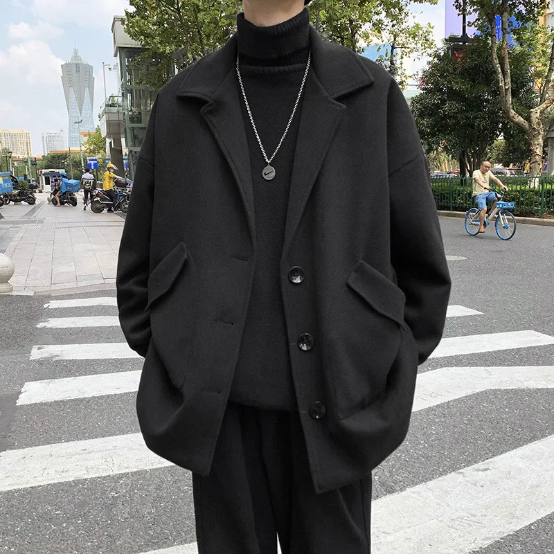 

Spring and Autumn Coat Men's Hong Kong Style Trendy Versatile Casual Coat Korean Version Loose New Wind Coat