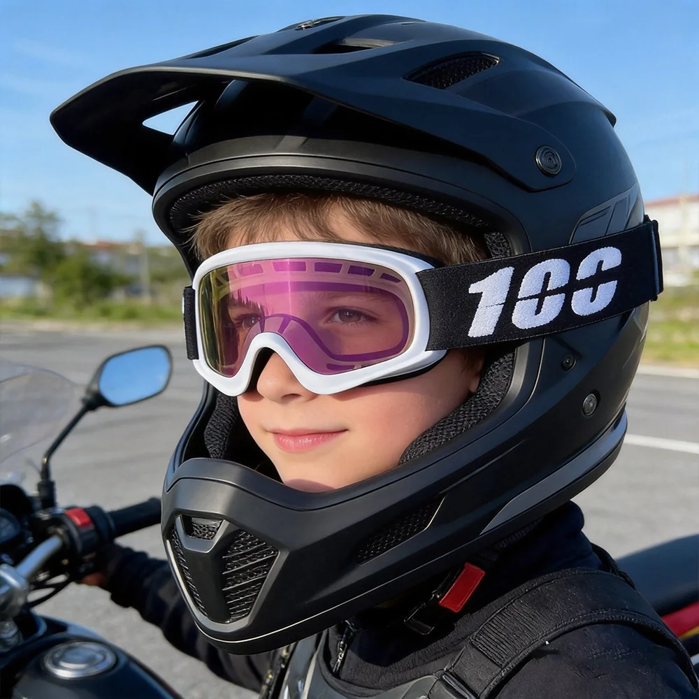Kinderfahrradbrillen und Motorradhelmbrillen, geeignet zum Skifahren, Skaten, winddicht und für Kinder im Alter von 3 bis 12 Jahren – Detail 3