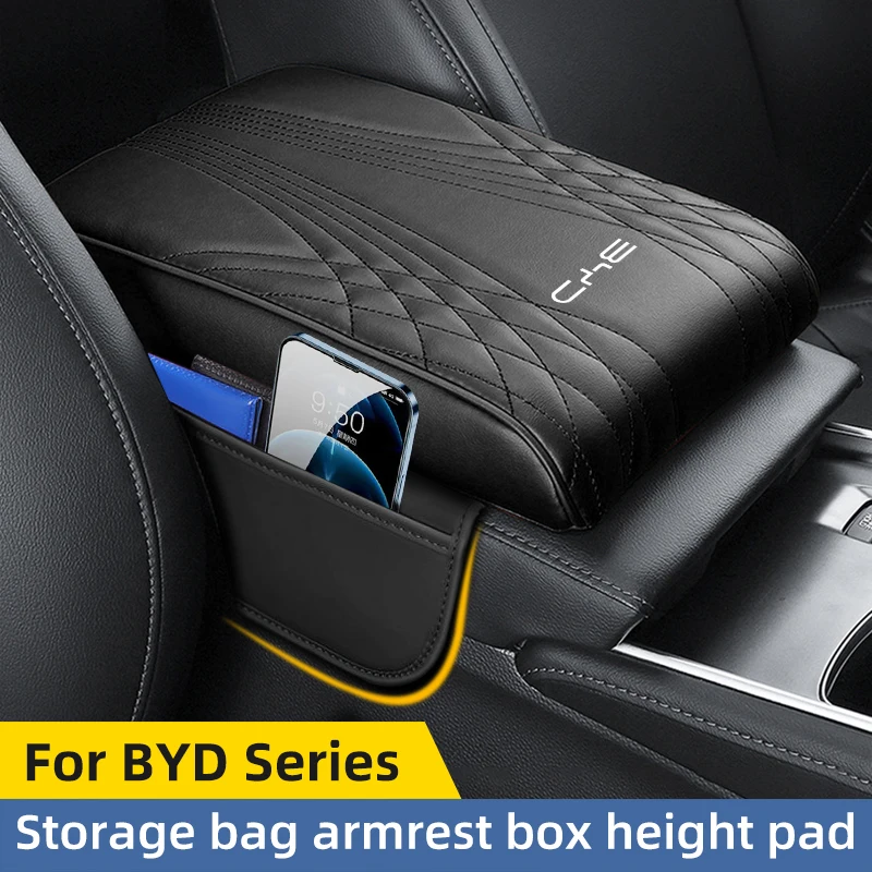 For BYD Dolphin Song Shark Atto3 DM New Car Armrest Box Height Increasing Pad Car Middle Armrest Storage Bag Protective Pad