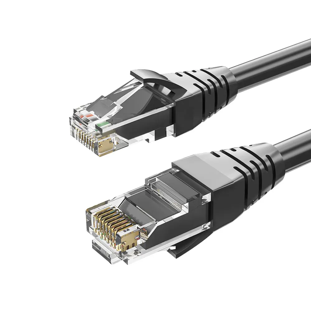 10Gbps C Ethernet Patch Cable, Snagless, 25 ft, Gold-Plated RJ45 Connectors, Black, for PC, TV, Router, Printer