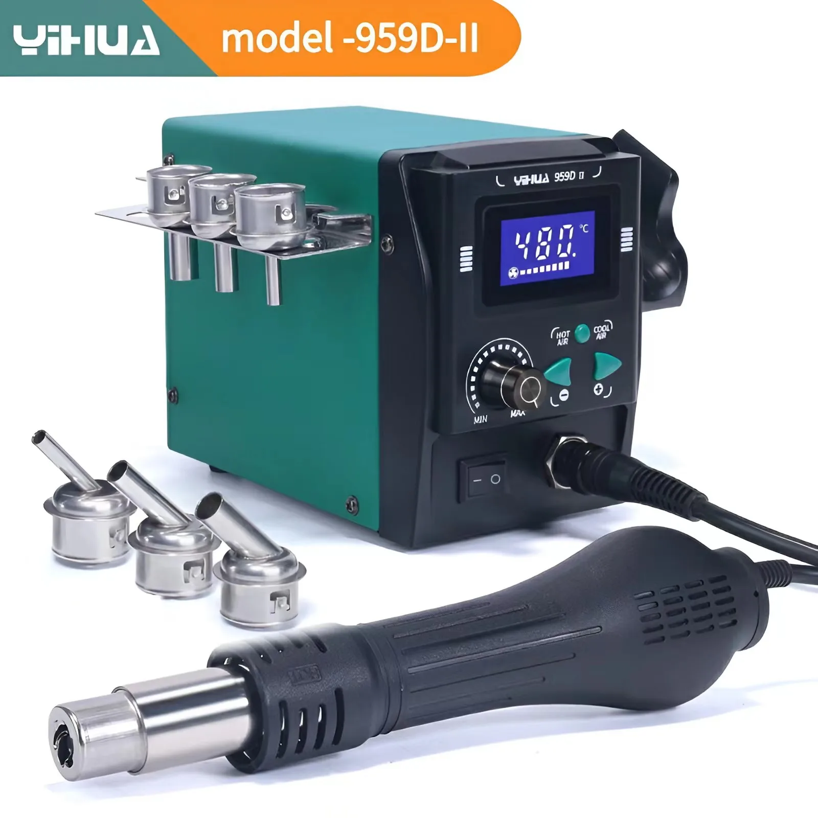 YIHUA 959D-II 700W Easy Plug-pull Nozzles Hot Air Gun Rework Soldering Station Phone Repair Welding Tools Station Phone Repair