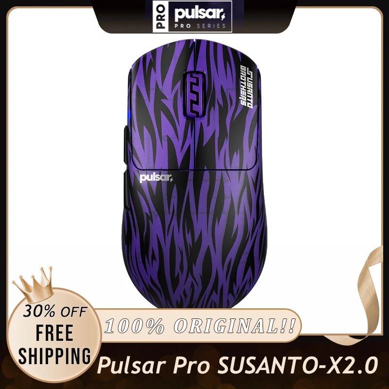 Pulsar Pro SUSANTO-X2.0 Co-Branded Gaming Mouse PAW3950 Sensor Hot Swap Switch Ultra Light RGB Wired Ergonomic E-Sports