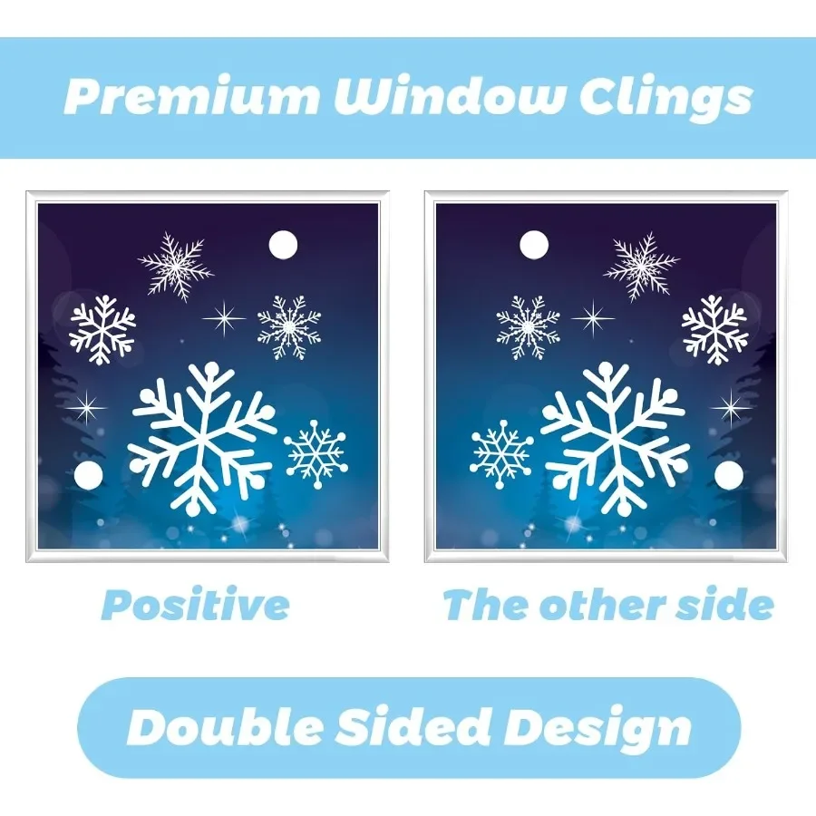 12 ورقة 480 قطعة عيد الميلاد ندفة الثلج نافذة يتمسك زينة للمنزل غرفة مكتب زجاج ويندوز الباب جدار عطلة ديكور الحفلات #3