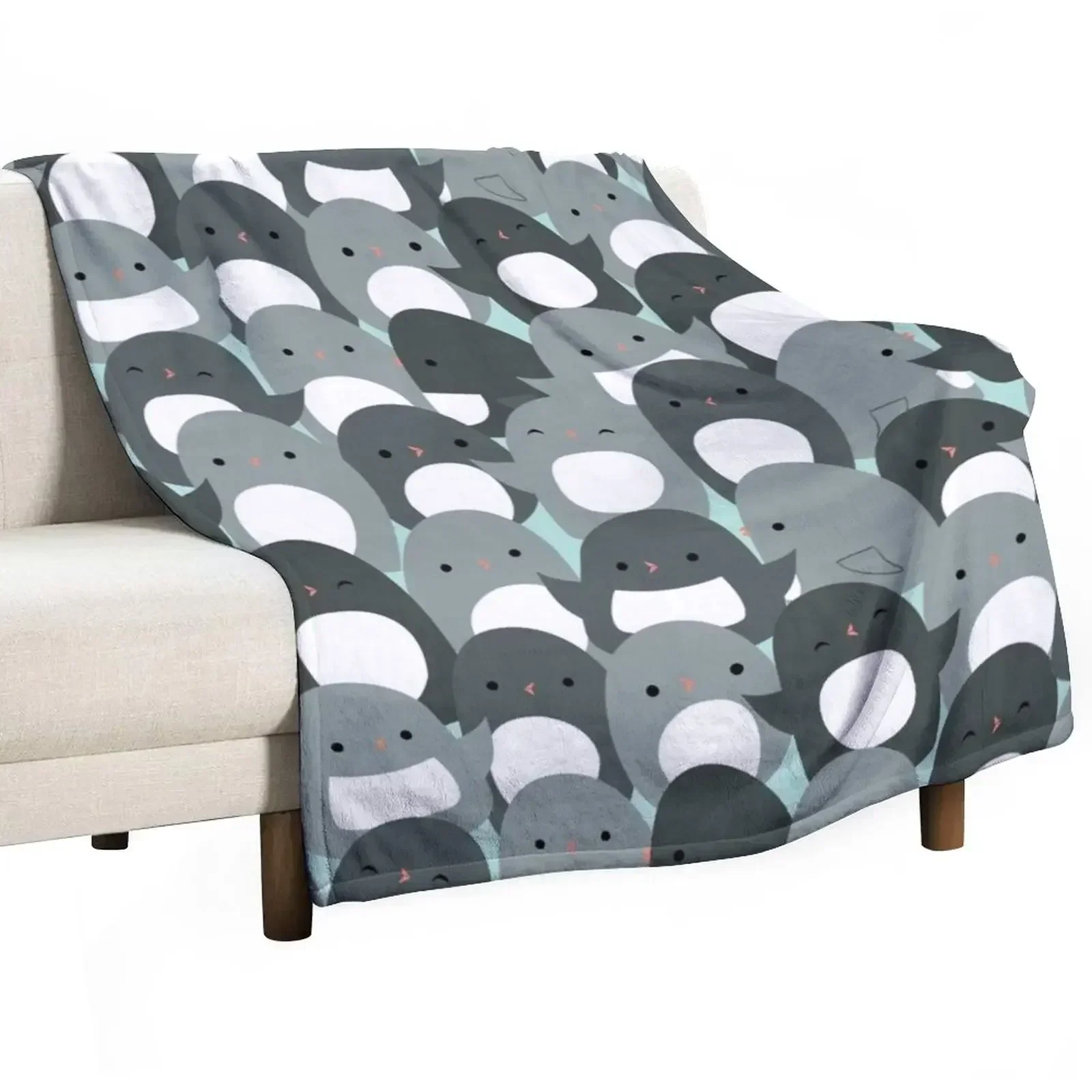 

Cute Penguin Crowd Throw Blanket Weighted Bed covers Hairy Blankets