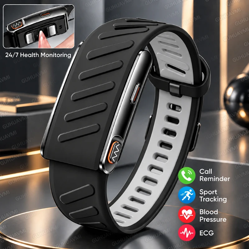 GUHUAVMI New ECG+PPG Nursing Grade Smart Bracelet Body Fat BMI Blood pressure Smart Band Men Women Health Sports Fitness Watch