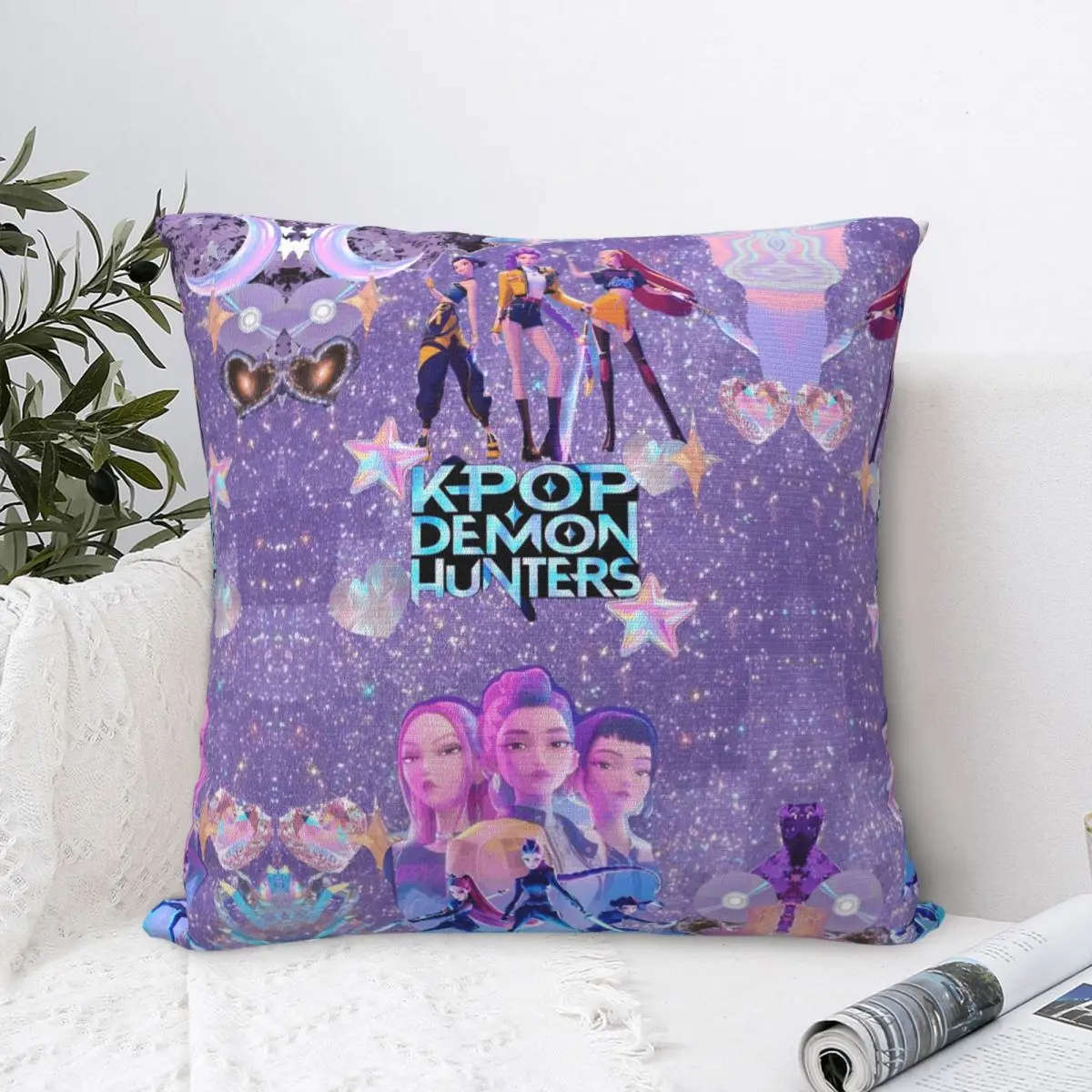 

Huntrix Zoey Rumi Mira наволочки полиэстер автомобиль KPop охотники на демонов наволочка забавный декор наволочка 40*40