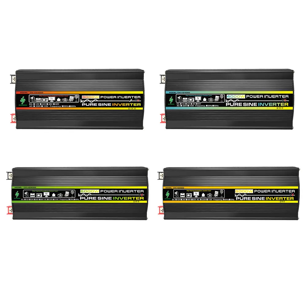

3000/4000/6000/8000W Intelligent Power Inverter LED Display Digital Power Inverter Dual USB Pure Sine Wave for Vehicle Appliance