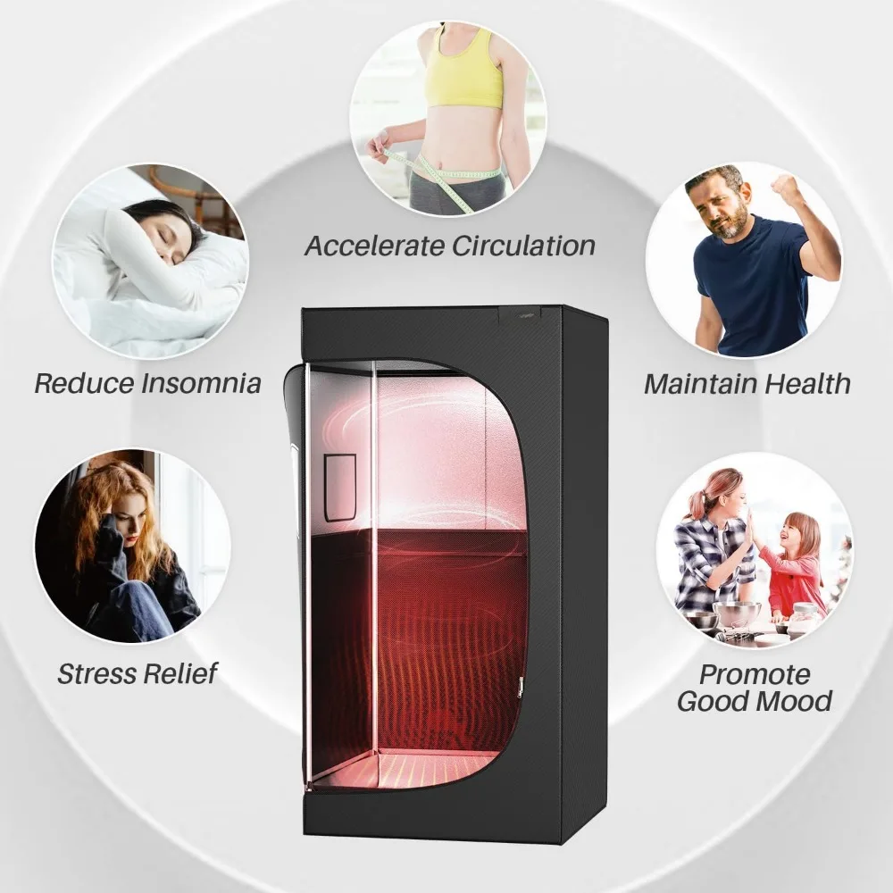 Portable Far Infrared Sauna, Portable Infrared Full Size Sauna Tent, Sauna for Infrared Home Spa, Heated Body Therapy, Time