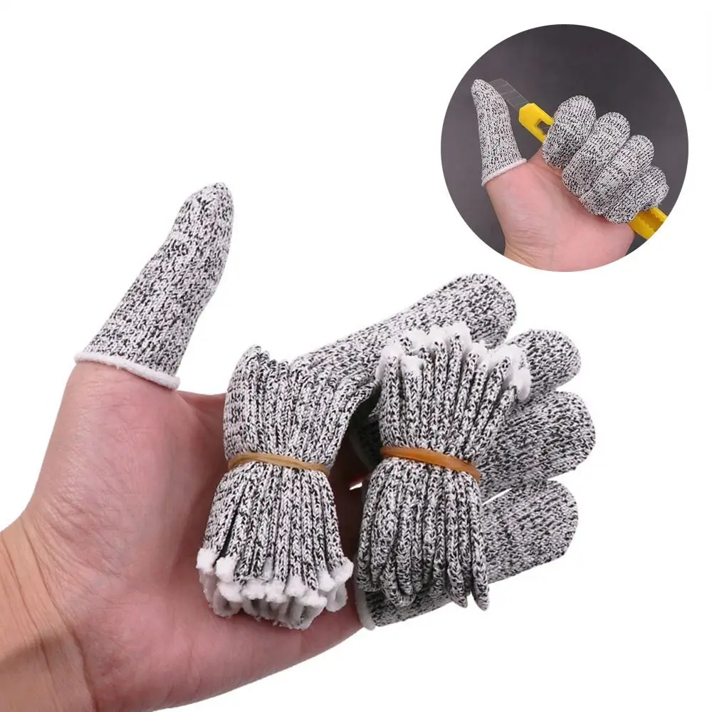 10Pcs High-Strength Safety Anti-Cut Finger Cover Flexible Safety Protective Finger Protector Durable Fingertip Gloves