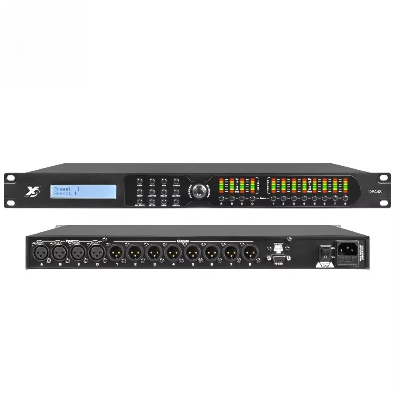 Professional 4 in 8 Out Speaker Processor DSP Sound System Digital Audio Processor