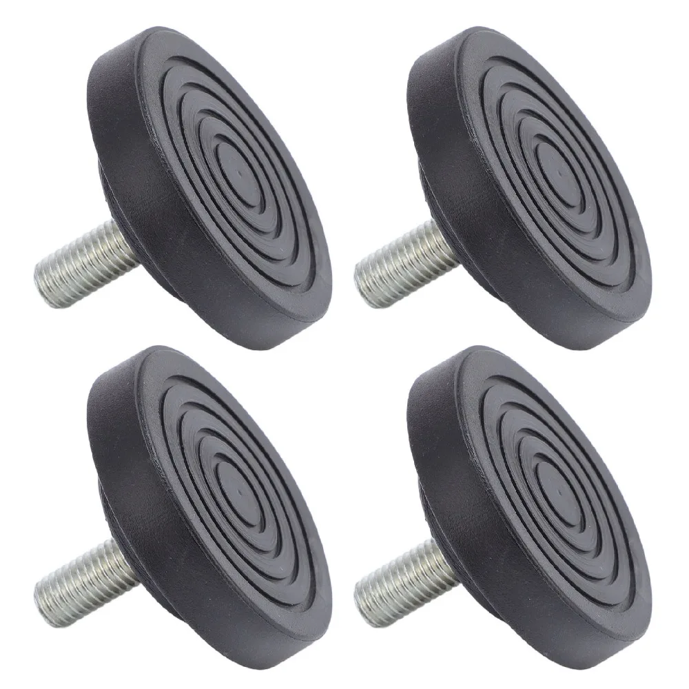 4pcs M10 Thread Screw On Rubber Feet Diameter 58mm Black Furniture Leveling Feet Rubber Adjustable Furniture Levelers