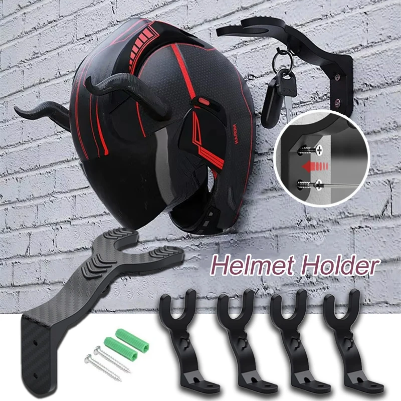 

Motorcycle Helmet Hook Rack Multi-Functional No-Drill Hat Storage Rack Safety Helmet Hanger Non-Slip Motorcycle Accessories