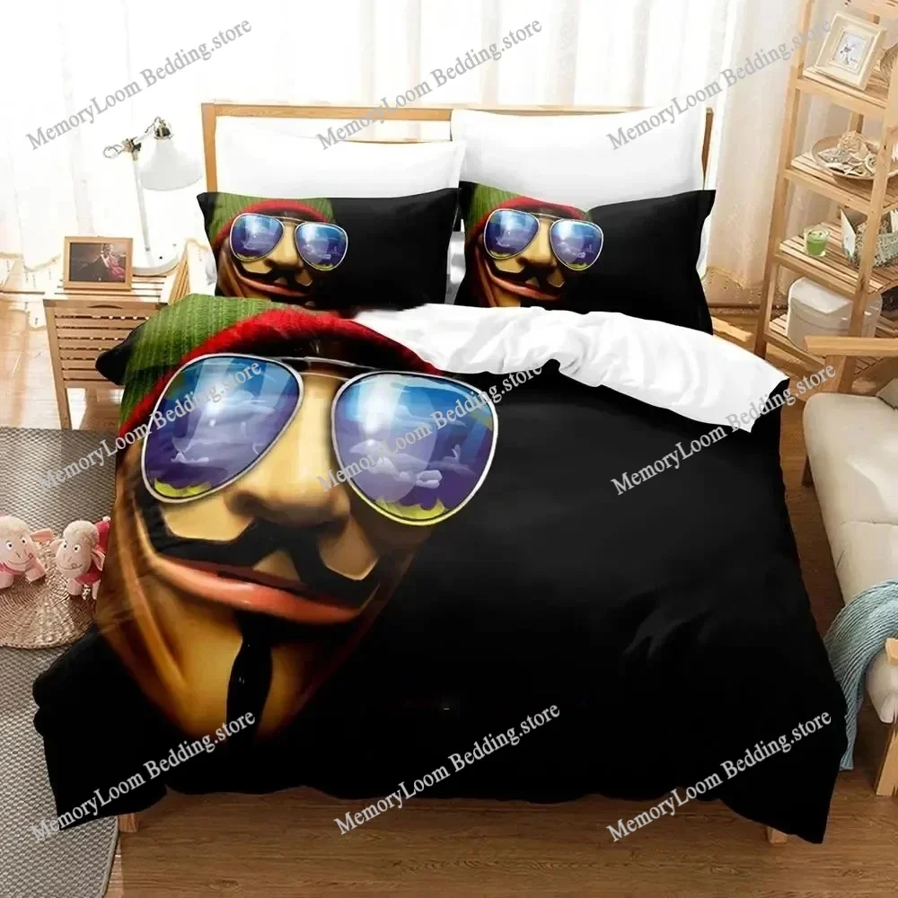 

Personality Technology Anonymous Bedding Set Boys Girls Twin Queen Size Duvet Cover Pillowcase Bed Kids Adult Home Textileextile